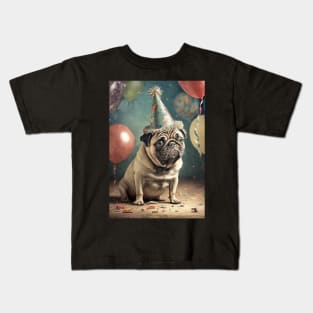 Pug Dog Birthday Card #4 Kids T-Shirt